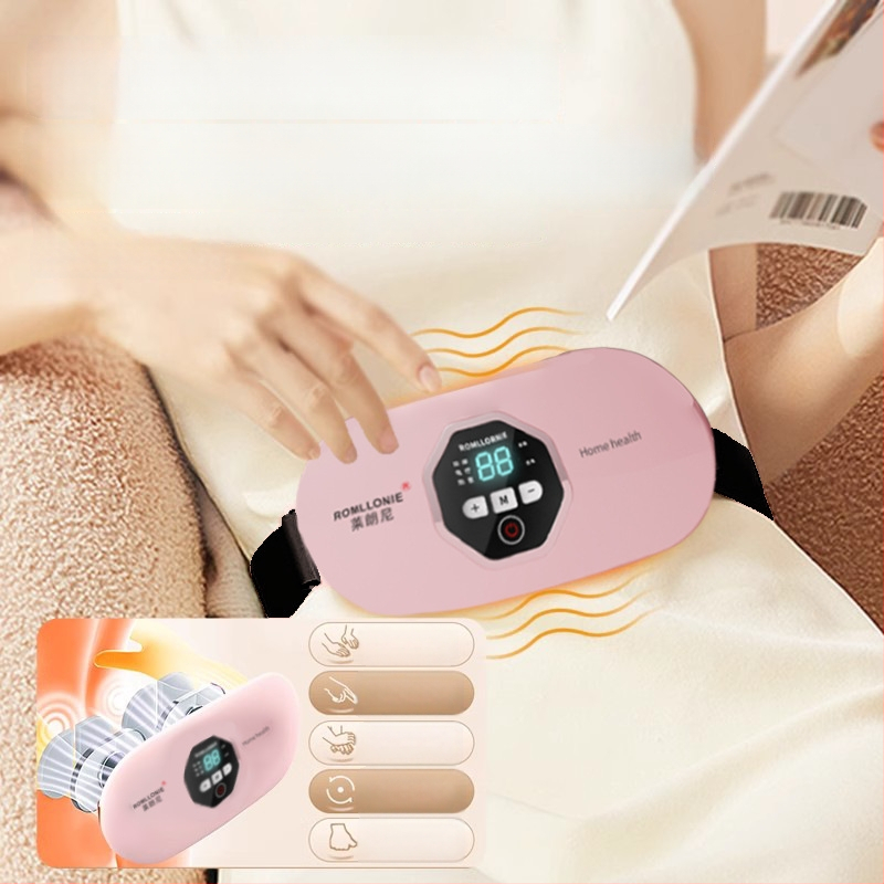 Menstruacijų palengvėjimo šildantis juosmens diržas su vibracija ir karštu kompresu, USB maitinimas, mechaninis valdymas, iki 4 masažo galvų