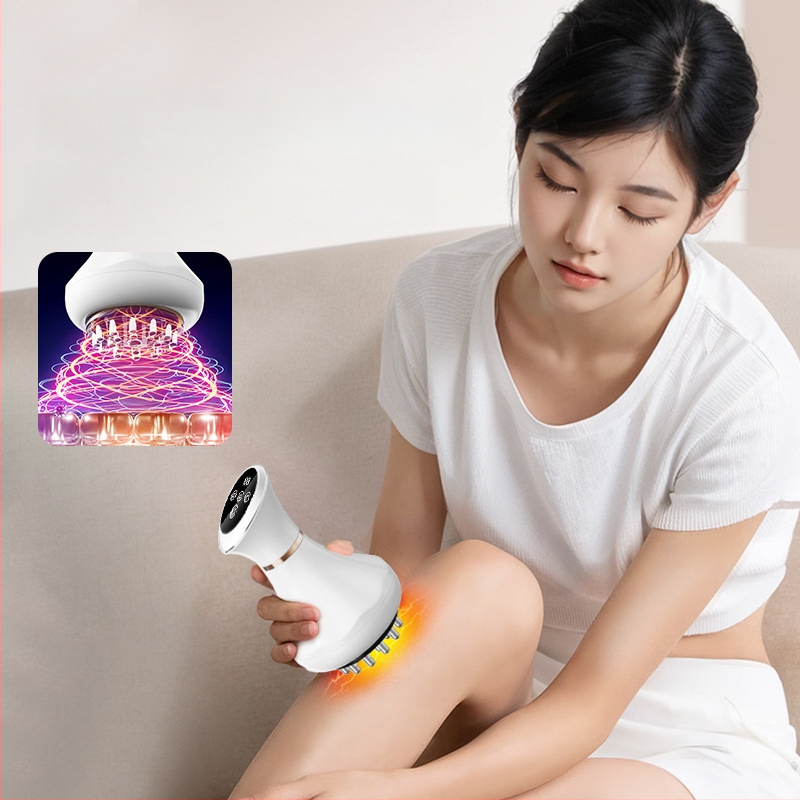 Pārvietojams elektriskais meridiānu masāžieris ar apkuri un vibrācijām, mini, modelis PK690, uzlādējams, 1200 mAh akumulators, temperatūra 38–48°C, ABS korpuss, mehāniskā vadība