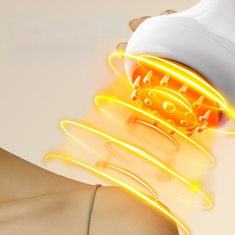 Pārvietojams elektriskais meridiānu masāžieris ar apkuri un vibrācijām, mini, modelis PK690, uzlādējams, 1200 mAh akumulators, temperatūra 38–48°C, ABS korpuss, mehāniskā vadība