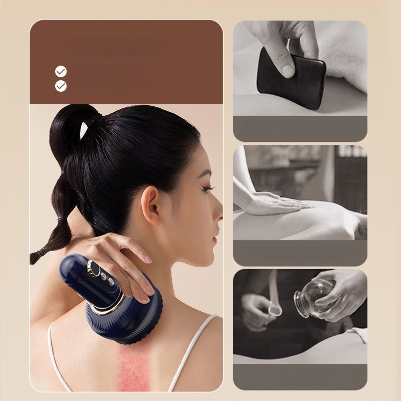 Elektriskais gua sha masieris visam ķermenim – kakls, mugura, pleci, viduklis; uzlādējams, vakuuma uzsūkšana, pogu vadība, Modelis G16