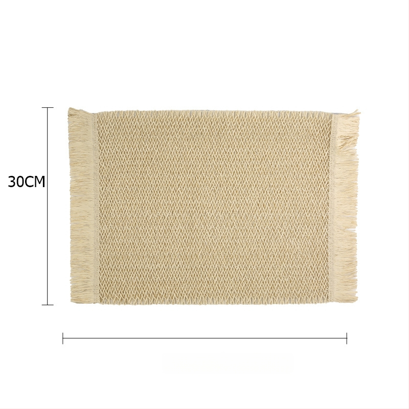 Pletená papierová podložka na stôl – ekologická, tepelnoizolačná, proti popáleninám, dekoratívna podložka; materiál: papier; vzor: jednobarevný; tvar: kruhový, štvorcový, nepravidelný; biologicky rozložiteľné