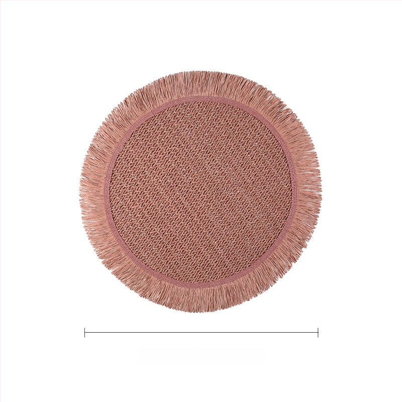 Pletená papierová podložka na stôl – ekologická, tepelnoizolačná, proti popáleninám, dekoratívna podložka; materiál: papier; vzor: jednobarevný; tvar: kruhový, štvorcový, nepravidelný; biologicky rozložiteľné