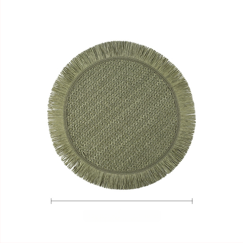 Pletená papierová podložka na stôl – ekologická, tepelnoizolačná, proti popáleninám, dekoratívna podložka; materiál: papier; vzor: jednobarevný; tvar: kruhový, štvorcový, nepravidelný; biologicky rozložiteľné