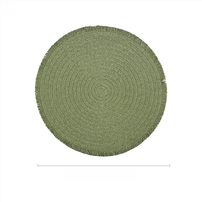 Pletená papierová podložka na stôl – ekologická, tepelnoizolačná, proti popáleninám, dekoratívna podložka; materiál: papier; vzor: jednobarevný; tvar: kruhový, štvorcový, nepravidelný; biologicky rozložiteľné