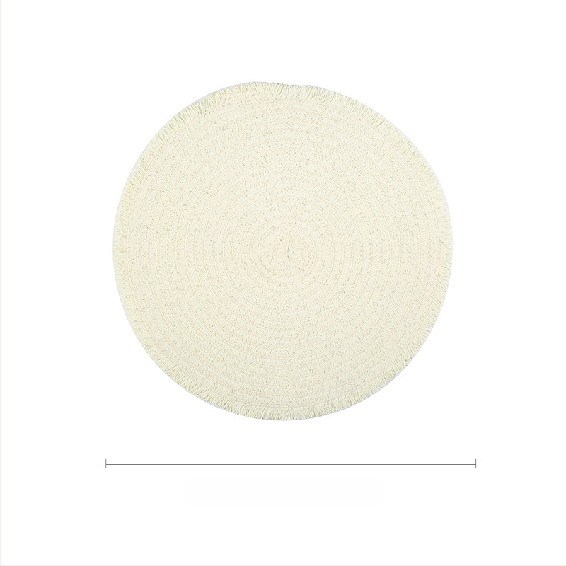 Pletená papierová podložka na stôl – ekologická, tepelnoizolačná, proti popáleninám, dekoratívna podložka; materiál: papier; vzor: jednobarevný; tvar: kruhový, štvorcový, nepravidelný; biologicky rozložiteľné