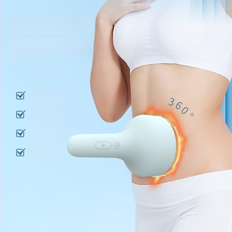 Bianstone vēdera masāžas ierīce ar mīcīšanas funkciju, iekšējā litija baterija, pogu vadība, 6 režīmi + sarkanais LED gaismas, svars 369 g