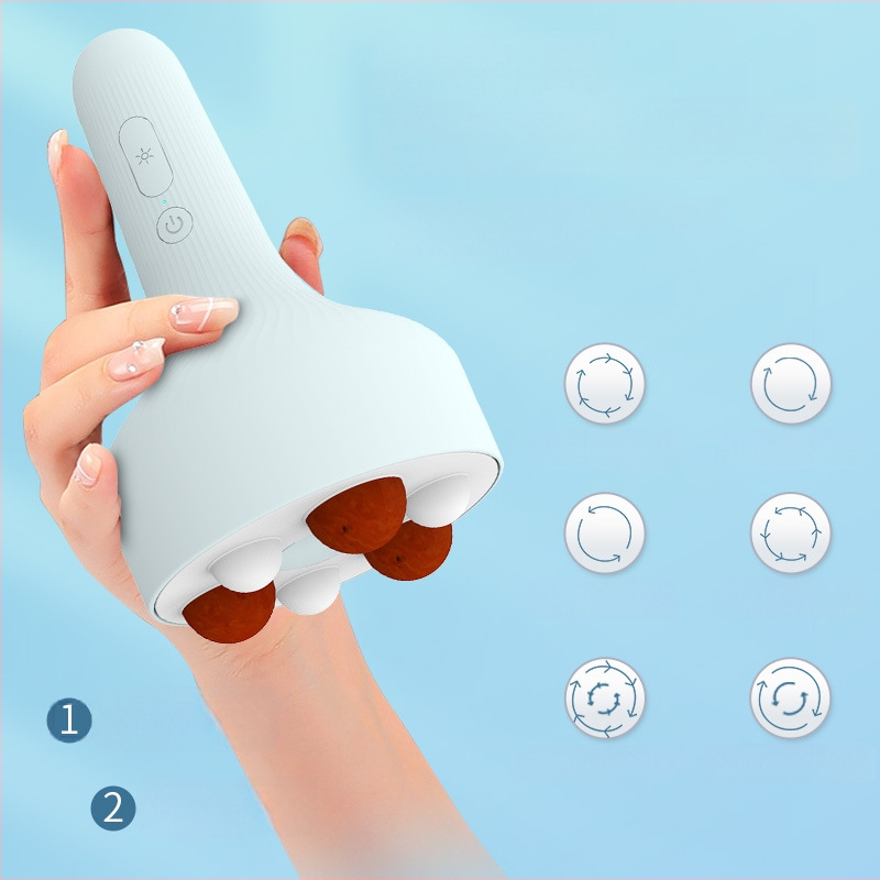 Bianstone vēdera masāžas ierīce ar mīcīšanas funkciju, iekšējā litija baterija, pogu vadība, 6 režīmi + sarkanais LED gaismas, svars 369 g