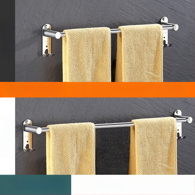 Nerūdijančio plieno sieninis rankšluosčių laikiklis ištraukiamas, su trim lygiais, plonas poliravimas, apkrova 25 kg