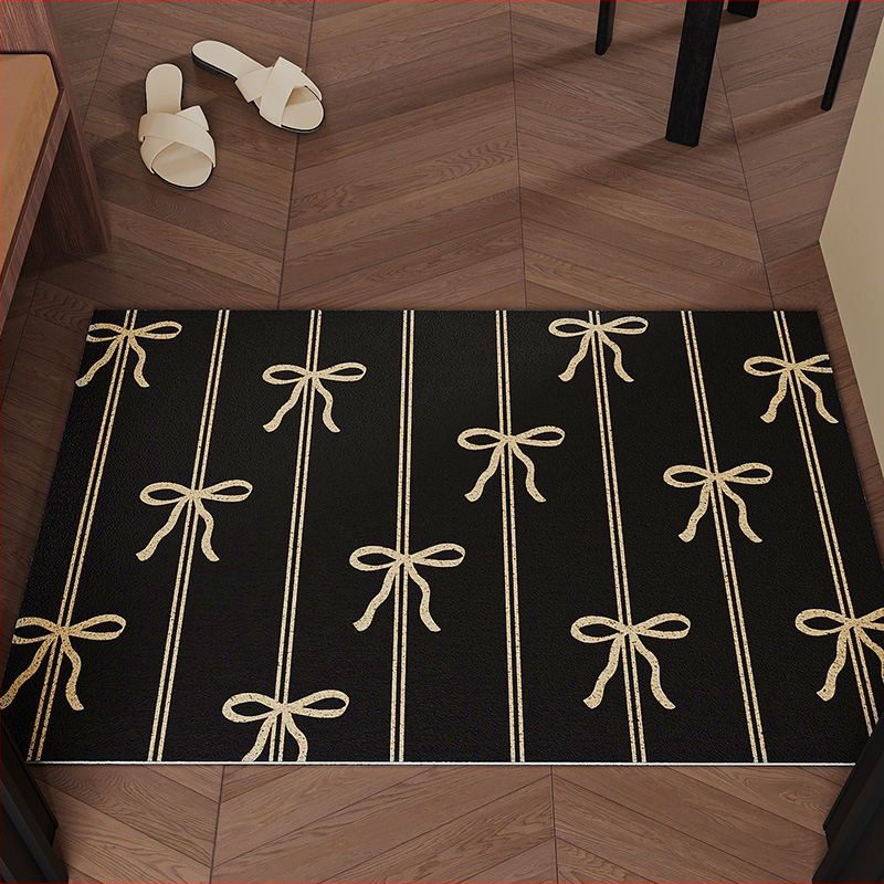 Įėjimo grindų kilimėlis – purvo atsparus, neslystantis, dėvėjimo atsparus; PVC medžiaga, spauda, šilko apskritimas; pritaikomas; skirtas įėjimo erdvei; šviesus prabangus stilius