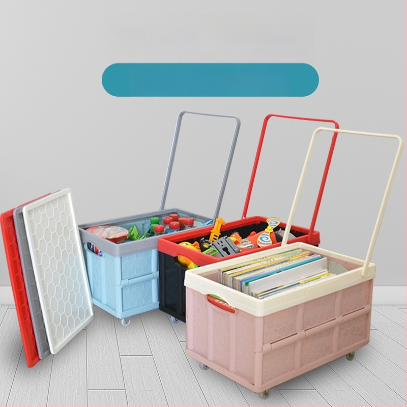 Ištraukiama sulankstoma saugyklos dėžė su ratukais, nešiojamas knygų organizatorius, talpa 0–5 L, logotipo spauda