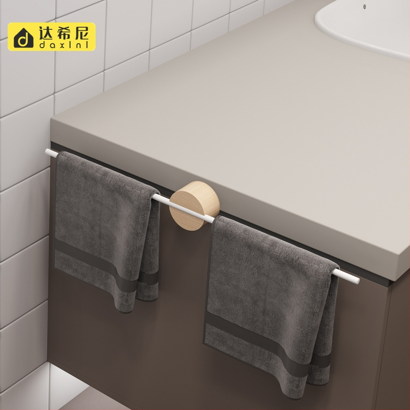 Medinis rankšluosčių laikiklis – be skylučių, vienos stiebo, kietas medis, apkrova 5 kg