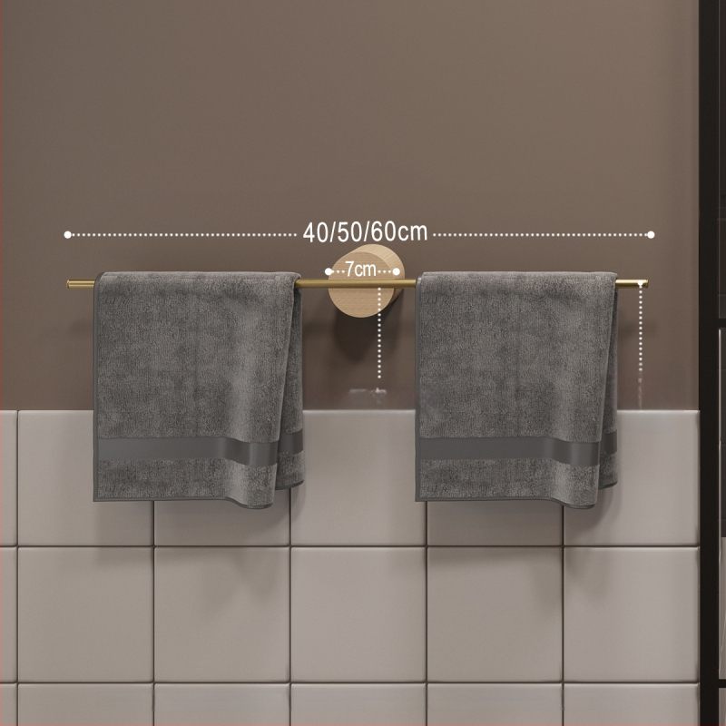 Medinis rankšluosčių laikiklis – be skylučių, vienos stiebo, kietas medis, apkrova 5 kg