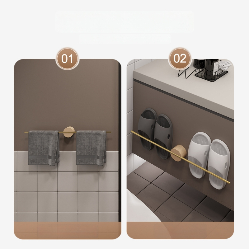 Medinis rankšluosčių laikiklis – be skylučių, vienos stiebo, kietas medis, apkrova 5 kg