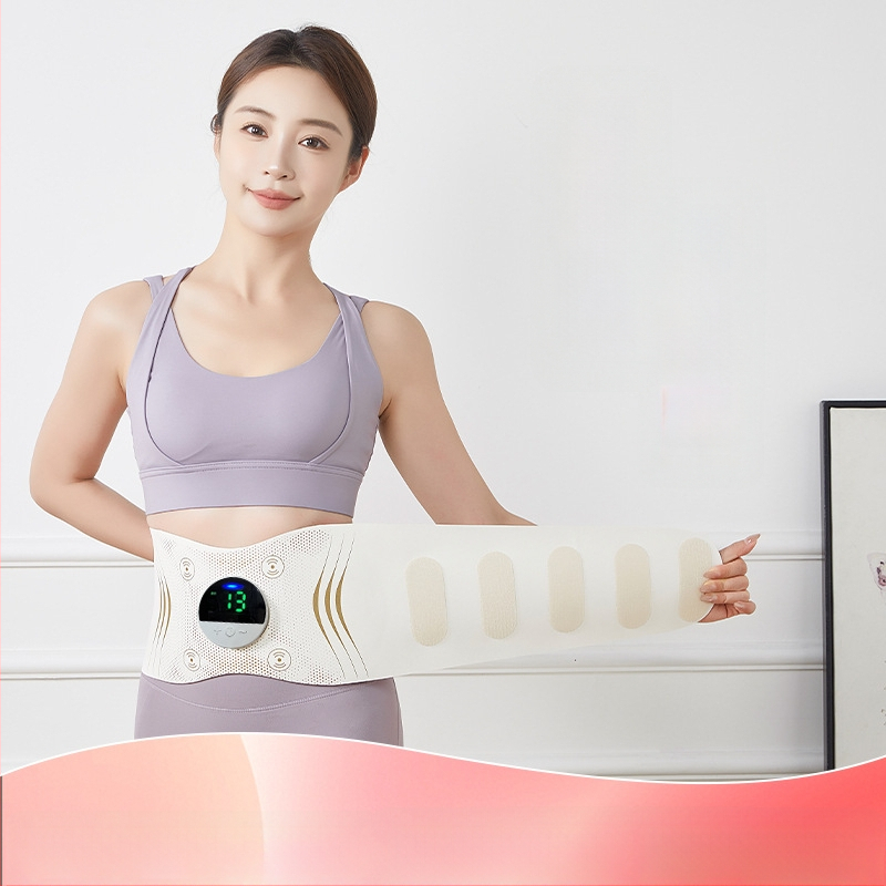 Namų EMS masažo juosta su vibracija ir karštojo kompreso funkcija, USB maitinimas, mechaninis valdymas, 3-asis režimas, iki 4 masažo galvų