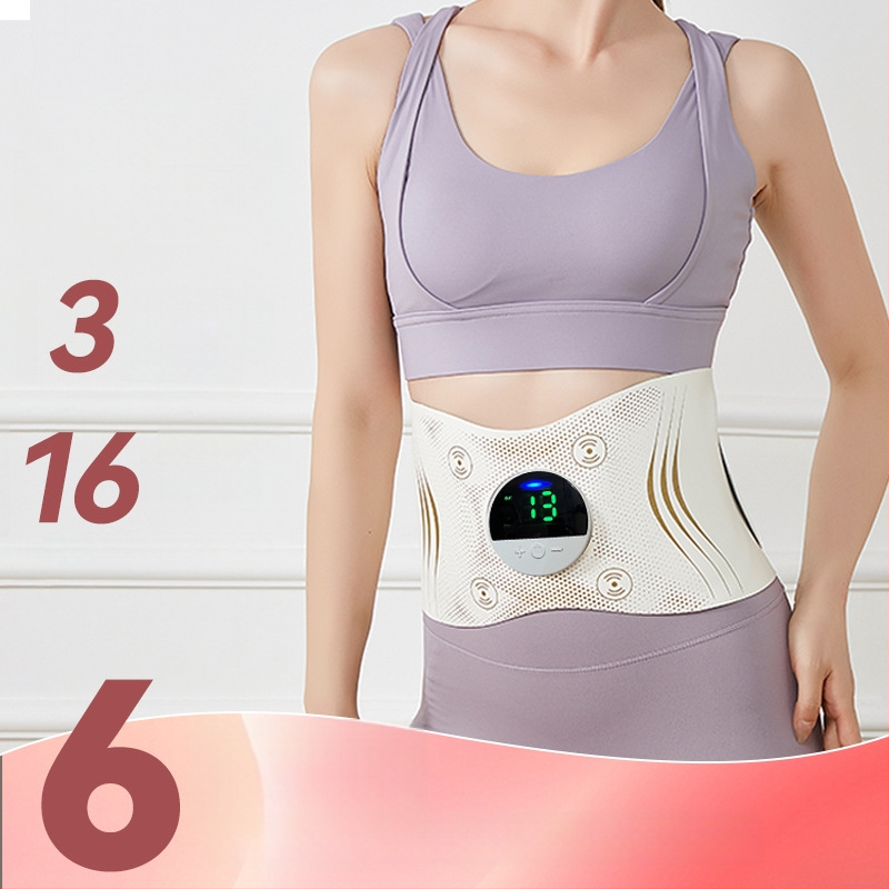 Namų EMS masažo juosta su vibracija ir karštojo kompreso funkcija, USB maitinimas, mechaninis valdymas, 3-asis režimas, iki 4 masažo galvų