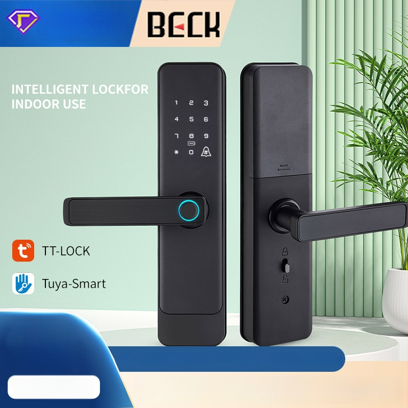 Nutikas sõrmejäljelukk WiFi-iga, mudel X7; 100 sõrmejälje salvestus; üle 1 000 000 avamist; skaneerimisaeg < 0,01 s; sobib siseruumide puidust usteks korterites ja kontorites.