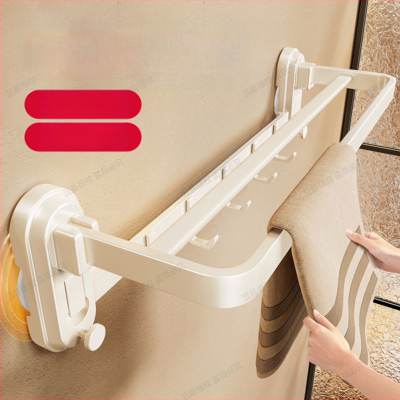 Laikiklis rankšluosčiams su siurbimo laikikliu, sieninis be gręžimo vonios kambariui, ABS + anglies plienas, 10 kg apkrova, vienos stabs, lengvas prabangos stilius