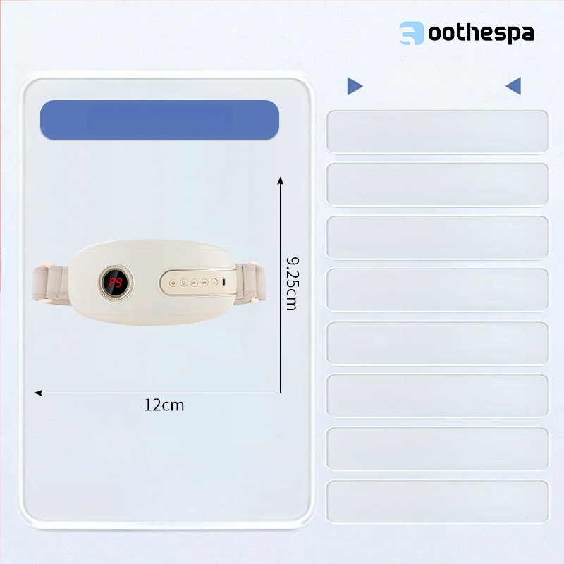 Vēdera masāžieris ar siltumterapiju un mīšanu, uzlādējams, pogu vadība, taimeris