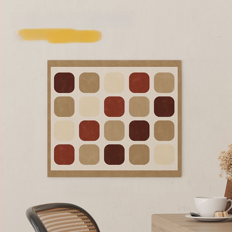 Geometriska poliestera auduma aizkars skaitītāja skapja maskēšanai dzīvojamā istabā, virtuvē vai ieejā; pakarināms aizkars; bez uzstādīšanas.