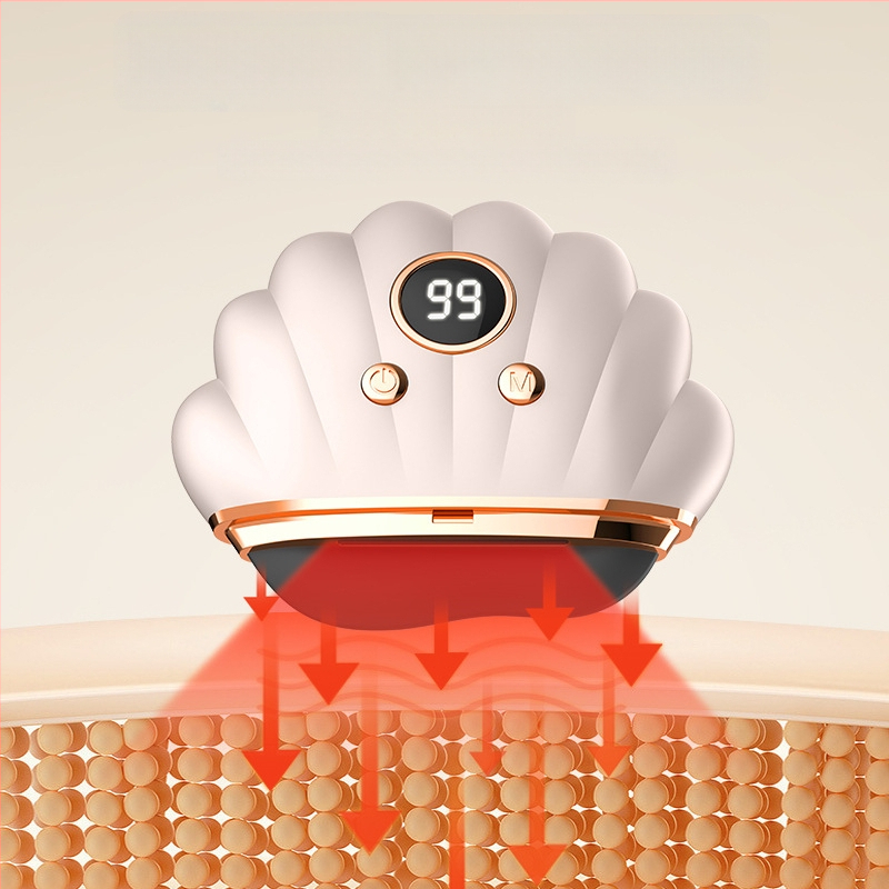 Elektriska sejas skrāpēšanas ierīce ar apkuri un vibrāciju, USB barošana, 3 ātrumi, ABS korpuss, 500 mAh akumulators