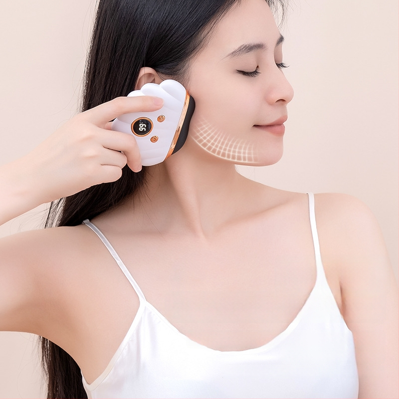 Elektriska sejas skrāpēšanas ierīce ar apkuri un vibrāciju, USB barošana, 3 ātrumi, ABS korpuss, 500 mAh akumulators