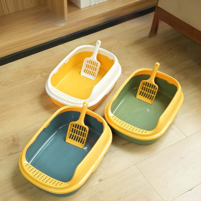 Kaķu smilšu kaste, kvadrātiska forma, PP materiāls, piemērots kaķiem, bez viedajām funkcijām, standarta specifikācija