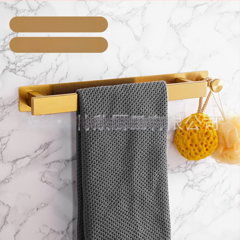 Nerūdijančio plieno rankšluosčių laikiklis, sieninis be gręžimo, vienos strypo vonios kambariui