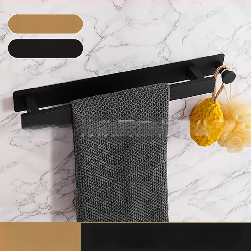 Nerūdijančio plieno rankšluosčių laikiklis, sieninis be gręžimo, vienos strypo vonios kambariui