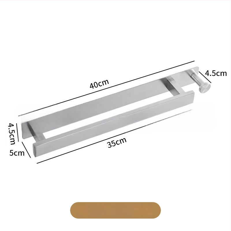 Nerūdijančio plieno rankšluosčių laikiklis, sieninis be gręžimo, vienos strypo vonios kambariui