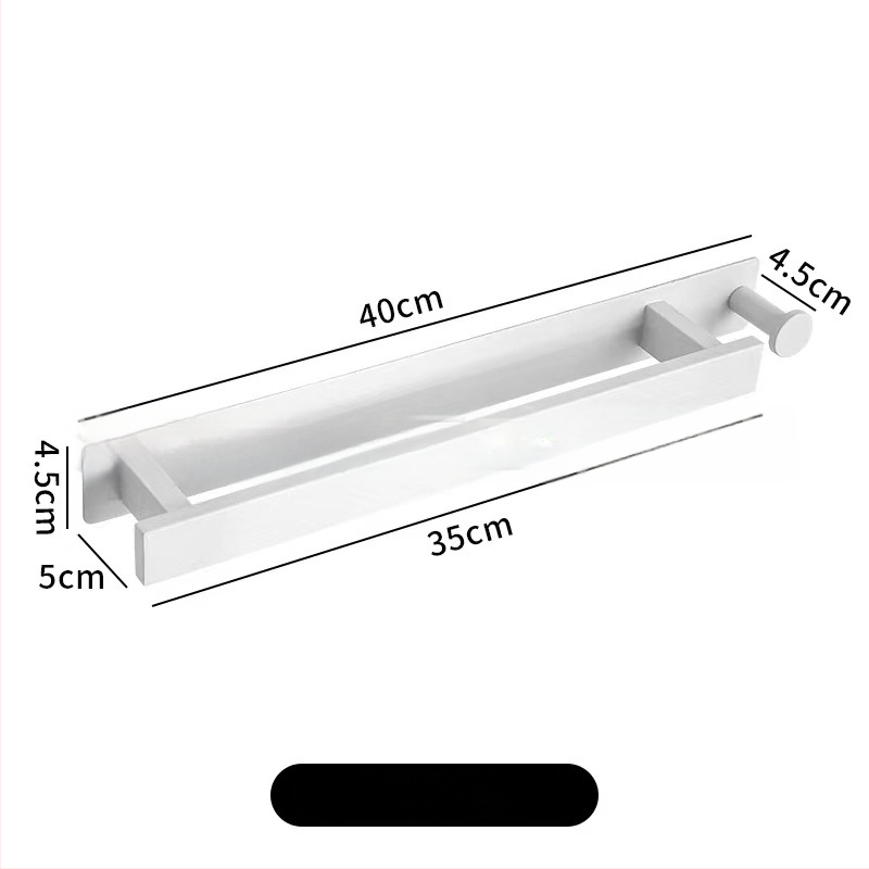 Nerūdijančio plieno rankšluosčių laikiklis, sieninis be gręžimo, vienos strypo vonios kambariui