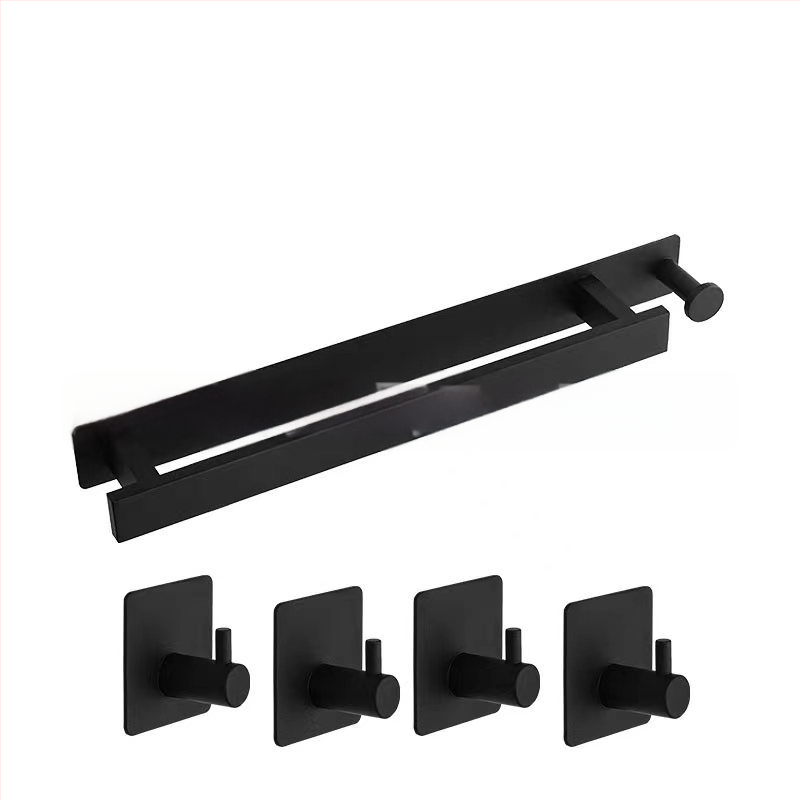 Nerūdijančio plieno rankšluosčių laikiklis, sieninis be gręžimo, vienos strypo vonios kambariui