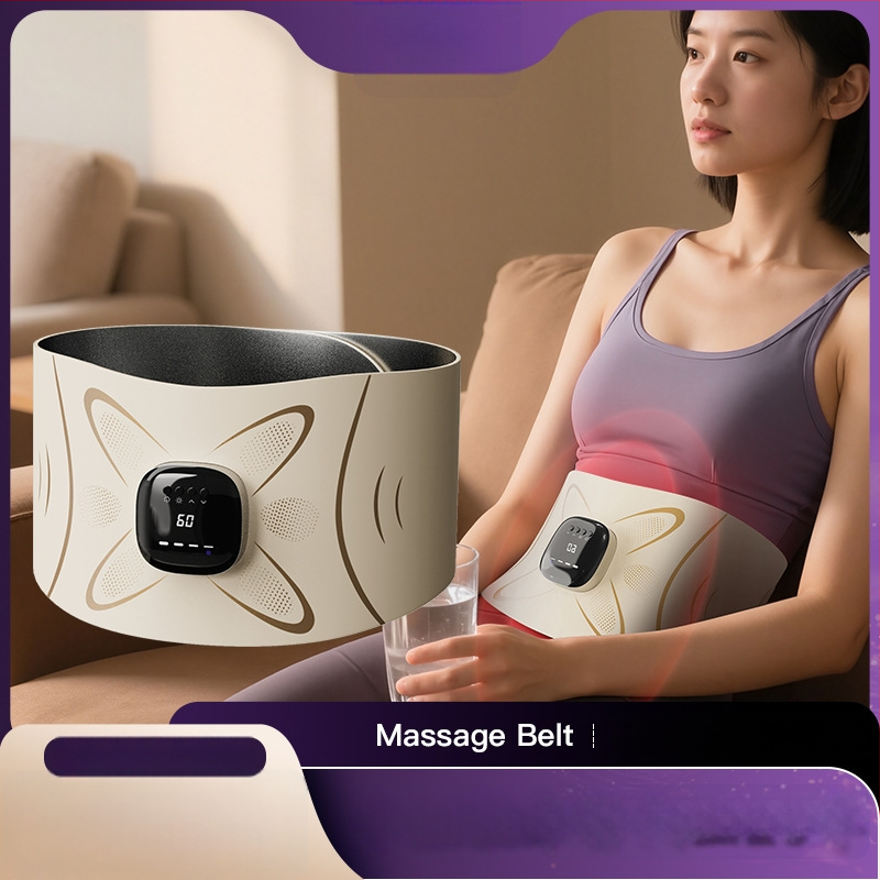 Juosmens masažuoklis su EMS impulsais, mikro srovės šildymas, vibracija ir karštas suspaudimas, 4 masažo galvutės, baterijų maitinimas YM-03
