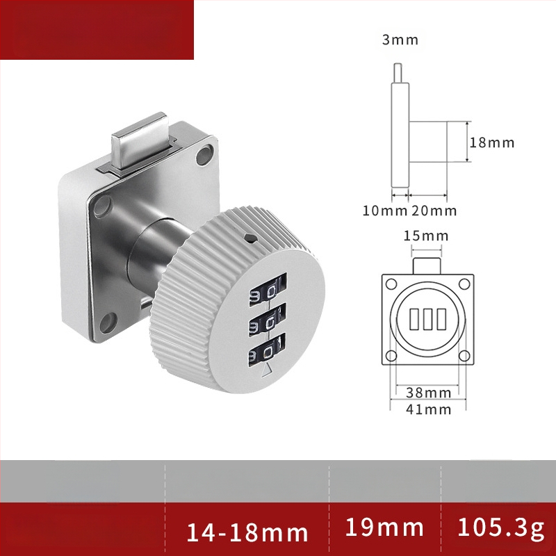 Mehaaniline paroollukustussüsteem büroomööblile – mudel 138; materjal: tsingi sulam ja plastik; sobib sahtlitele, arhivaarskapidele ja kappidele; varjatud paigaldus