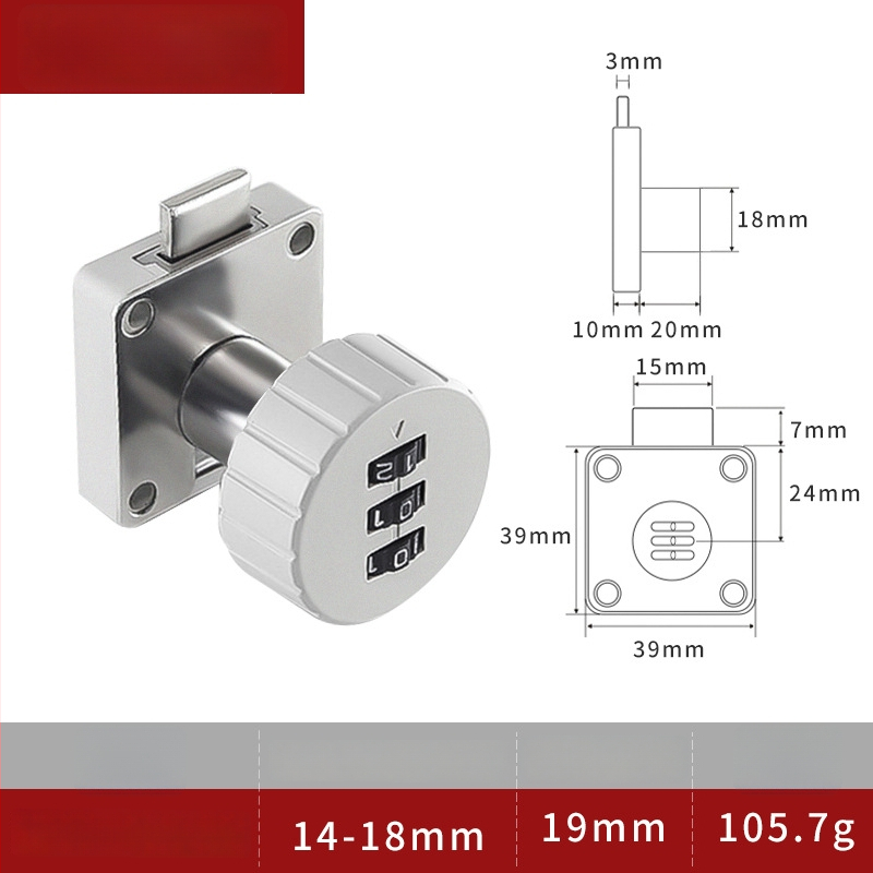 Mehaaniline paroollukustussüsteem büroomööblile – mudel 138; materjal: tsingi sulam ja plastik; sobib sahtlitele, arhivaarskapidele ja kappidele; varjatud paigaldus