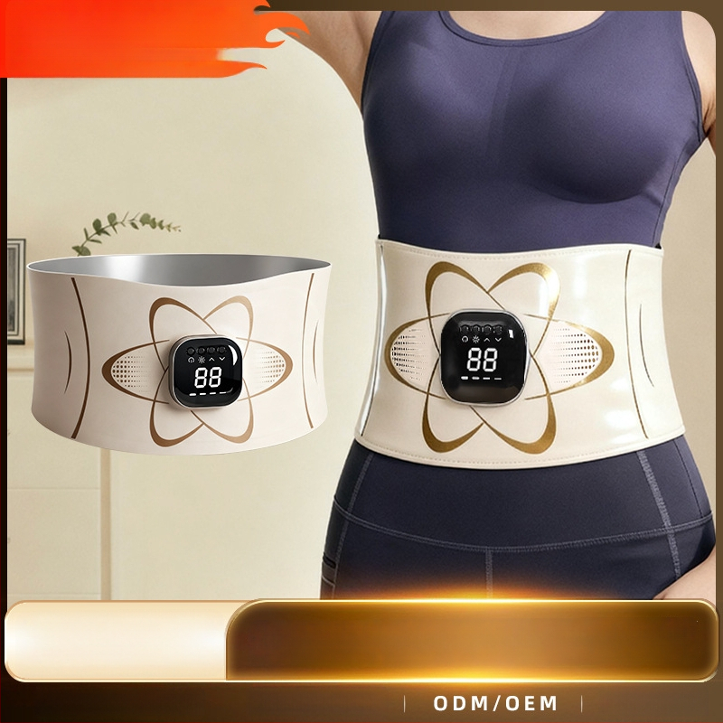 EMS impulsinis masažo diržas juosmeni — išmanus formavimo diržą su šildančiu kompresu, įkraunamas, 4 režimai, iki 4 masažo galvučių