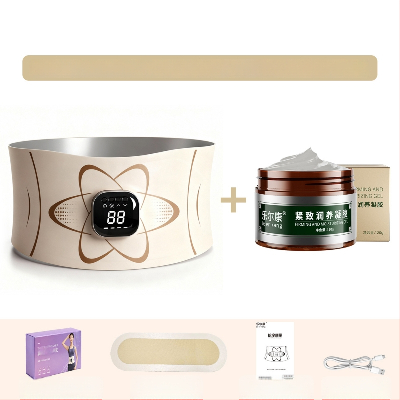 EMS impulsinis masažo diržas juosmeni — išmanus formavimo diržą su šildančiu kompresu, įkraunamas, 4 režimai, iki 4 masažo galvučių