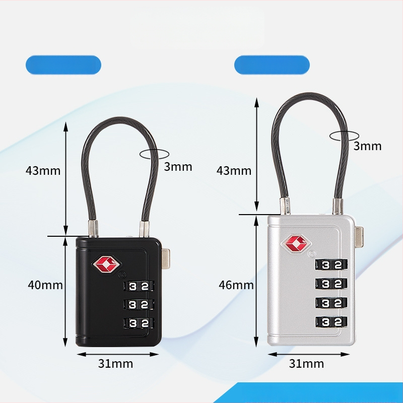 Simplicity TSA bagažo užraktas su 4 skaitmenų kombinacija, cinko lydinys, modelis 23221