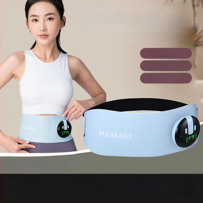 EMS vibracinis masažo diržas su šildymu, 4 masažo galvos, bepakopinis greičio reguliavimas, įkrovimo režimas