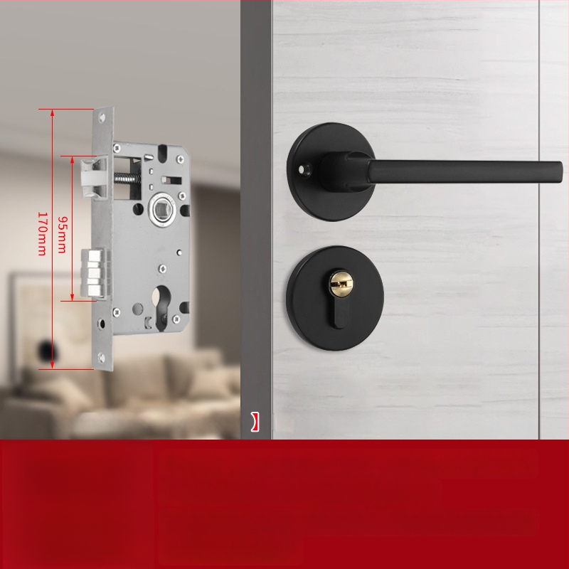 Dalinė rankenos spyna medinėms durims, aliuminio korpusas, šiuolaikinis minimalistinis dizainas