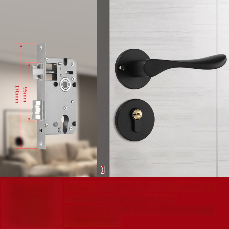 Dalinė rankenos spyna medinėms durims, aliuminio korpusas, šiuolaikinis minimalistinis dizainas