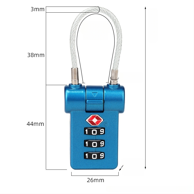 LOCK NF NF6304 Spyna bagažui ir spintelėms, iš cinko lydinio, tinkama kuprinėms, lagaminams su ratukais ir spintelėms, tarpo tarp strėlių 17, mechaninio tipo