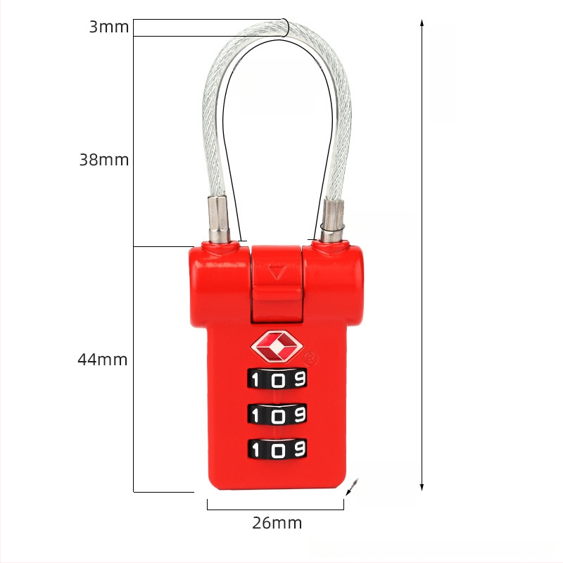 LOCK NF NF6304 Spyna bagažui ir spintelėms, iš cinko lydinio, tinkama kuprinėms, lagaminams su ratukais ir spintelėms, tarpo tarp strėlių 17, mechaninio tipo