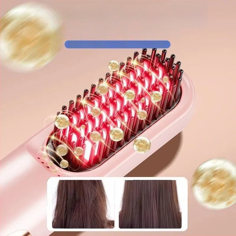 Be laidų dviejų funkcijų plaukų tiesinimo ir garbanos prietaisas su neigiamaisiais jonais, apsauga nuo nudegimų, įkraunamas, 4 temperatūros lygiai