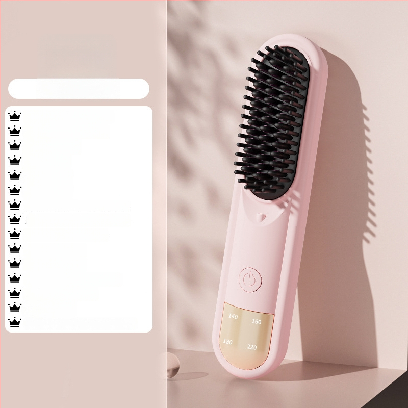 Be laidų dviejų funkcijų plaukų tiesinimo ir garbanos prietaisas su neigiamaisiais jonais, apsauga nuo nudegimų, įkraunamas, 4 temperatūros lygiai