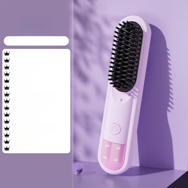 Be laidų dviejų funkcijų plaukų tiesinimo ir garbanos prietaisas su neigiamaisiais jonais, apsauga nuo nudegimų, įkraunamas, 4 temperatūros lygiai