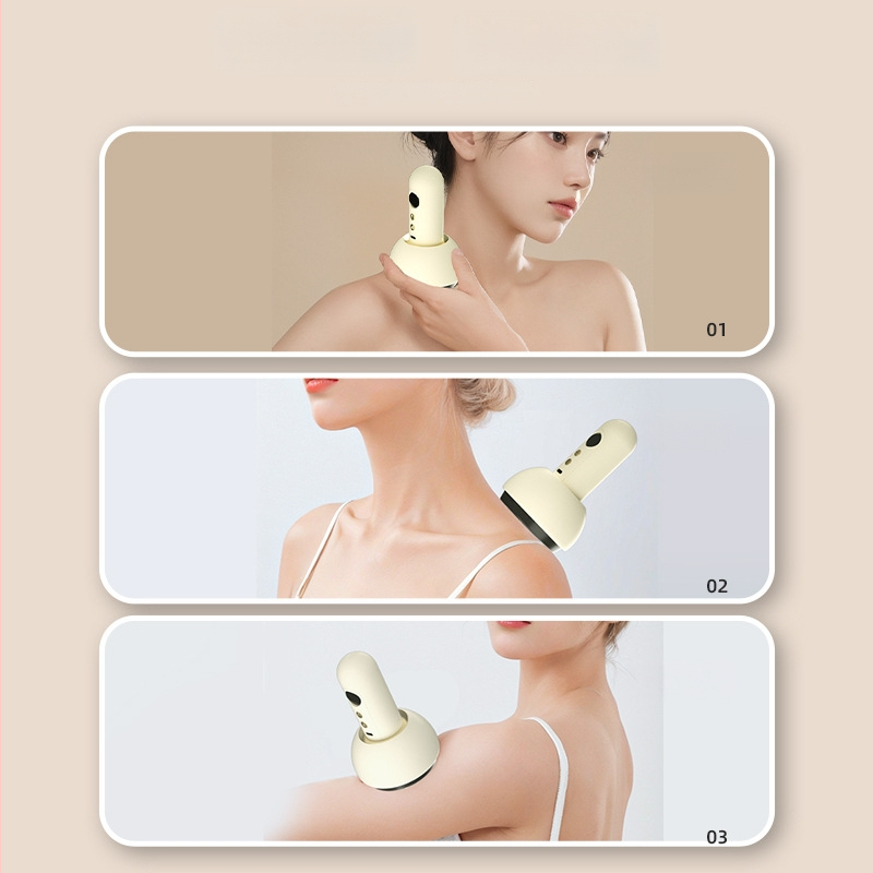 Elektriska masāžas ierīce ar apkuri un vakuuma sūknēšanu, pārnēsājama, ar pogu vadību, modelis BG-02, ABS korpuss, 1200mAh akumulatorus