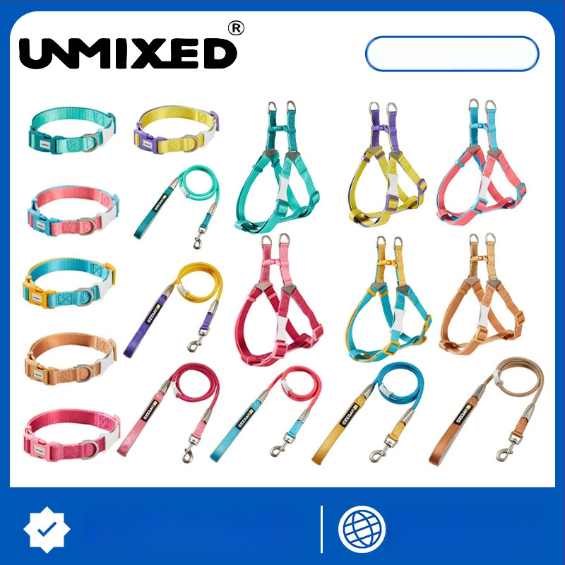 Šuns harnasas ir pavadėlio rinkinys — poliesteris, UNMIXED, 24 vnt.
