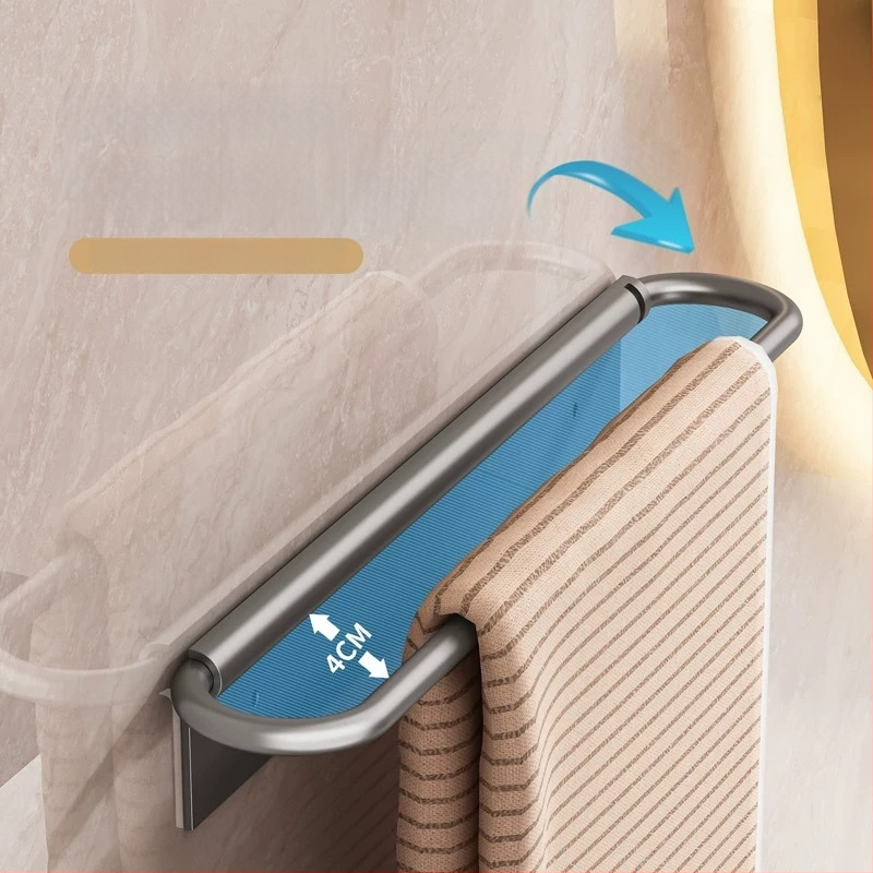 Sieninis rankšluosčių laikiklis, sulankstomas, be gręžimo, iš aliuminio, 10 kg apkrova