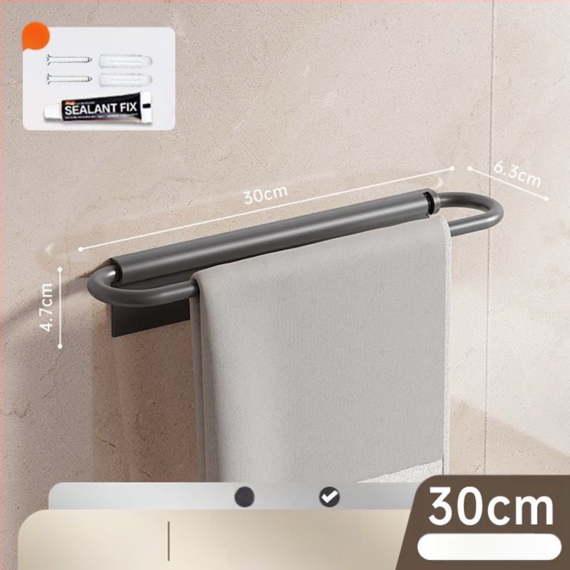 Sieninis rankšluosčių laikiklis, sulankstomas, be gręžimo, iš aliuminio, 10 kg apkrova