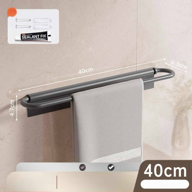 Sieninis rankšluosčių laikiklis, sulankstomas, be gręžimo, iš aliuminio, 10 kg apkrova